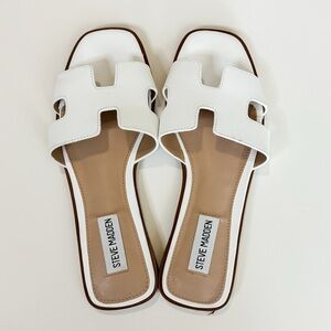 Steve Madden White Slide Sandals